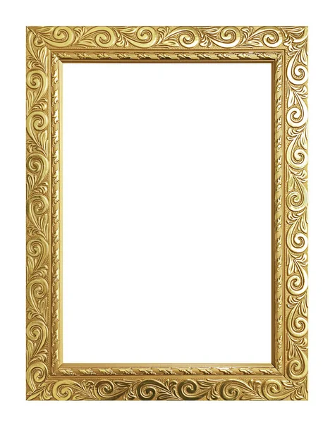 Антикварная золотая рамка изолированы на белом фоне, обрезка пути — стоковое фото