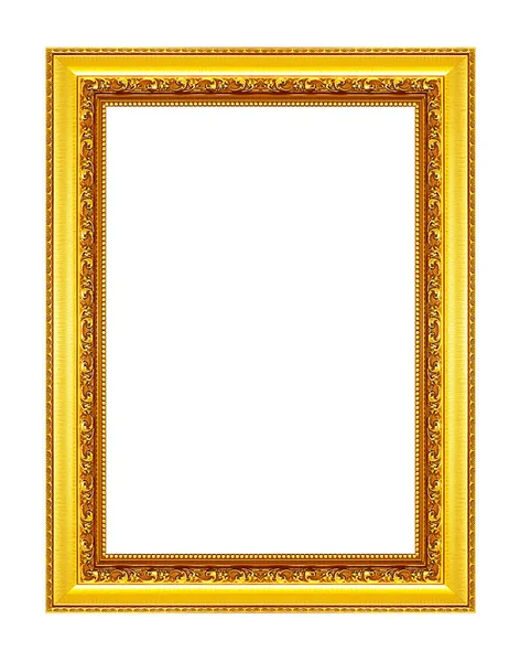 Antique gold frame isolated on white background, clipping path — Stock Photo, Image