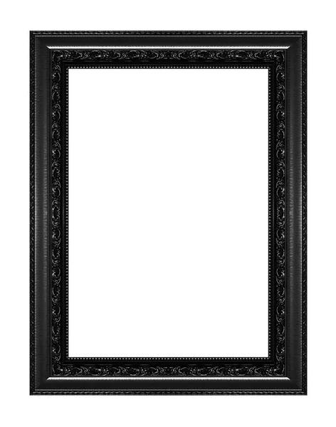 Antik schwarzer Rahmen isoliert auf weißem Hintergrund, Clipping-Pfad — Stockfoto