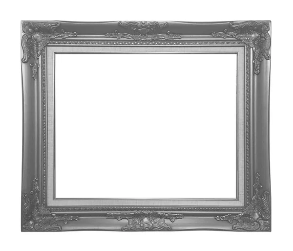 Antique gray frame isolated on white background, clipping path — Stock Photo, Image