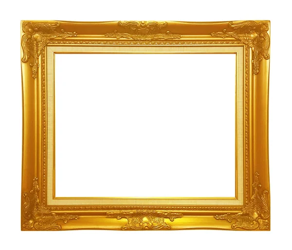 Antieke gouden frame geïsoleerd op een witte achtergrond, uitknippad — Stockfoto