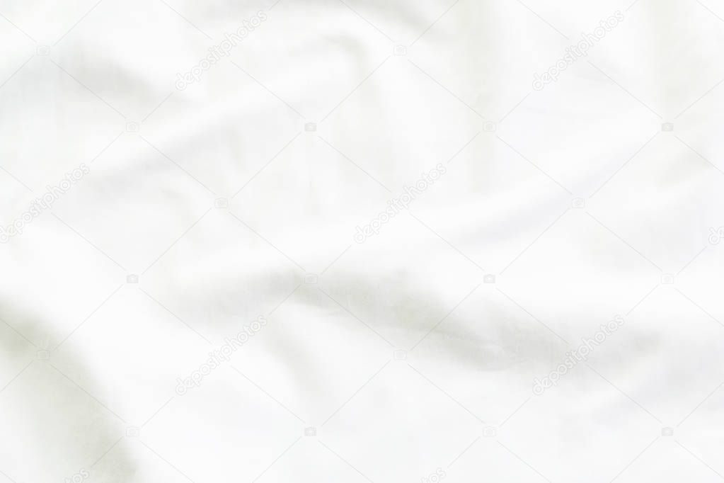 Close up of white bedding sheet and empty space for your design.