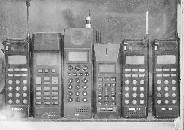 Telefone Velho Cor Cinza — Fotografia de Stock