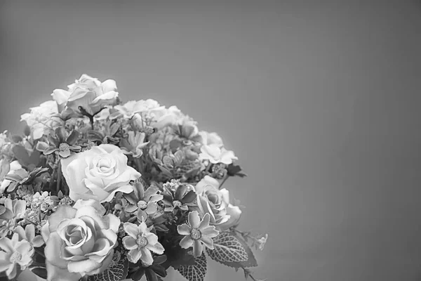 Bouquet Roses Couleur Gris Copie Espace Mise Point Douce — Photo