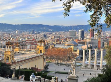 Barselona şehir merkezinde İspanya Meydanı