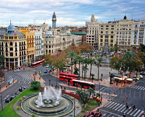 Vista superior Valência centro da cidade, Espanha — Fotografia de Stock