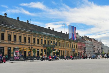 Şehirde Novi Sad, Sırbistan sokak görünümü