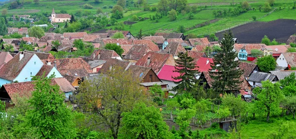 Widok wsi Biertan, prowincji Transylwania, Rumunia — Zdjęcie stockowe