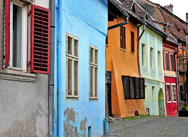 View of the street in Sighisoara town — Stock Photo, Image
