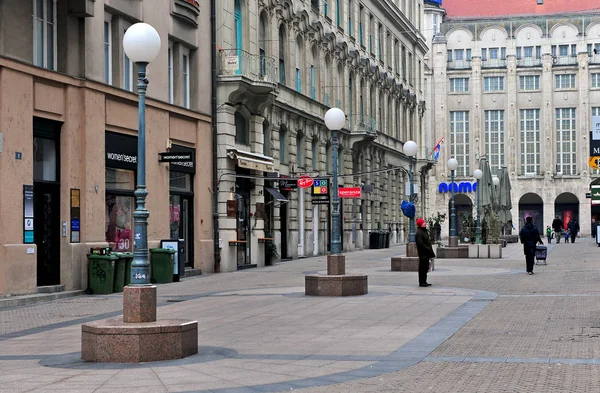 Utsikt över gågatan i centrum av Zagreb — Stockfoto
