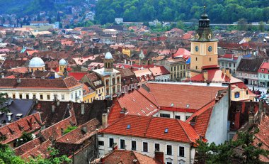 Üstten Görünüm Brasov tarihi merkezinin