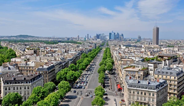 Widok z góry z Champs-Elysees, Paryż, Francja — Zdjęcie stockowe