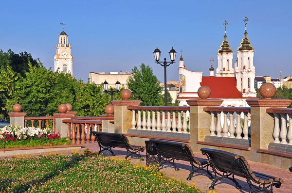 Krajobraz centrum miasta Witebsk, Białoruś — Zdjęcie stockowe