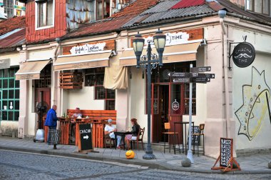 Batum, Gürcistan sokakta Restoran cephe