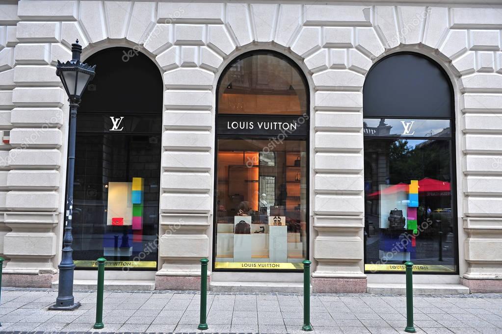 BUDAPEST, HUNGARY - JUNE 4: Facade of Louis Vuitton flagship store in the street of Budapest on June 4, 2016.