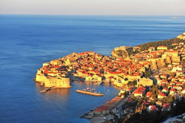 Dubrovnik eski şehrin Üstten Görünüm