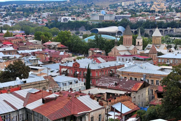 Vista dall'alto del centro di Tbilisi — Foto Stock