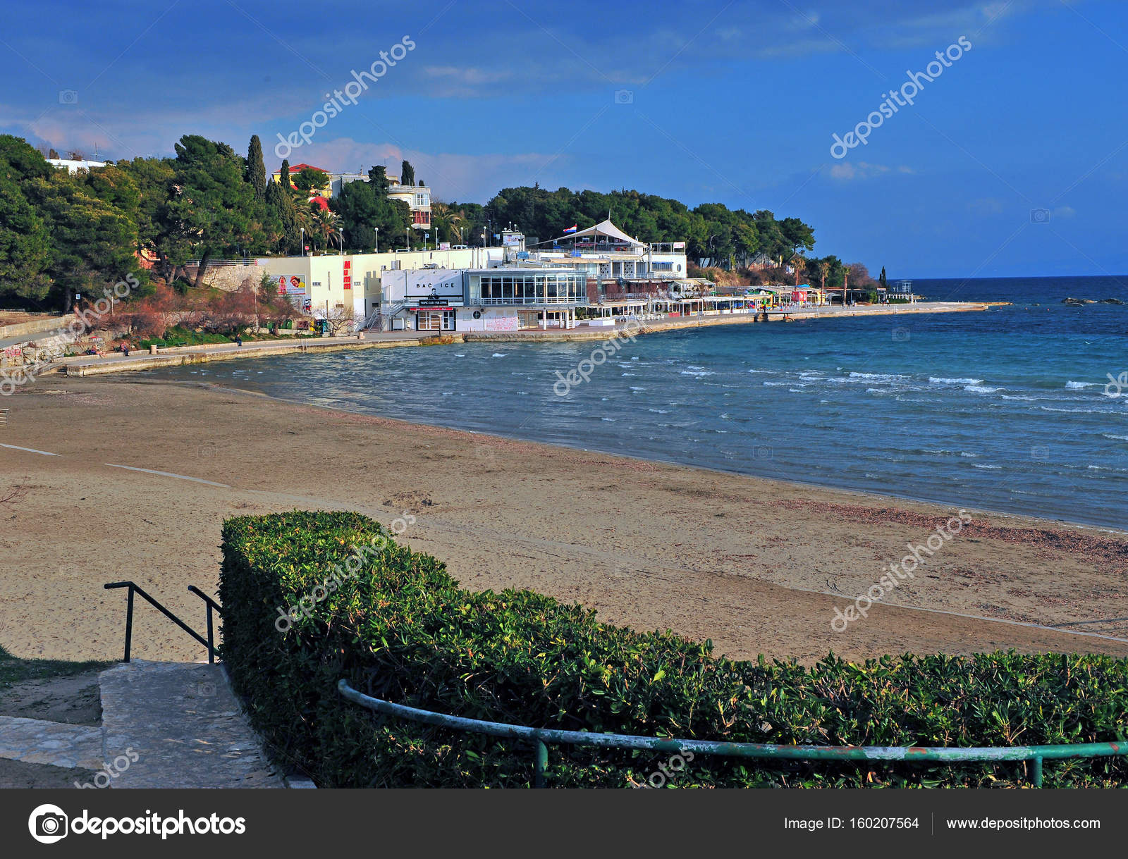 View Of Bacvice Beach In Split Croatia Stock Editorial