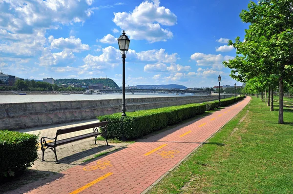 Pemandangan musim panas dari taman kota umum di Budapest — Stok Foto