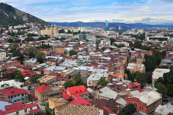 Tbilisi tarihi merkezinin Üstten Görünüm — Stok fotoğraf