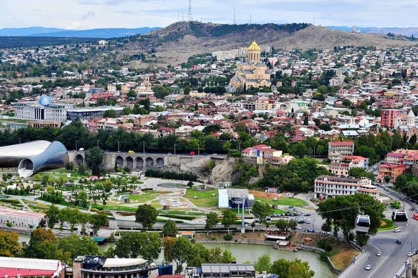 Panorama of Tbilisi downtown, city of Georgia — Stock Photo, Image