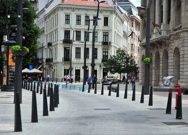 Vista della strada nel centro di Budapest, Ungheria — Foto Stock