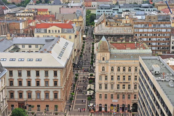 Felülnézet utca Budapesten — Stock Fotó