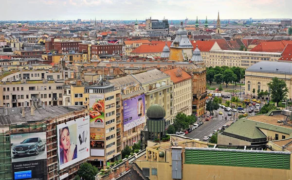 Bovenaanzicht van het centrum van Budapest, Hongarije — Stockfoto