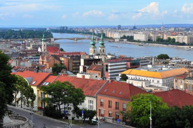Budapeşte Skyline Üstten Görünüm