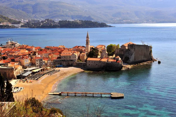 Top view of Budva old town — Stock Photo, Image