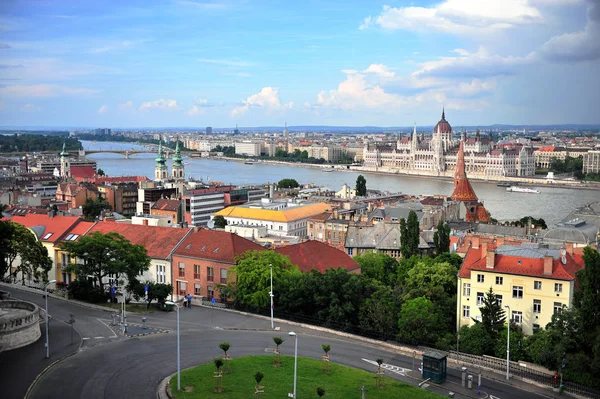 Widok z góry na centrum Budapesztu — Zdjęcie stockowe