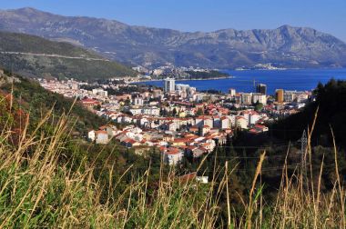 Budva kentinin Üstten Görünüm