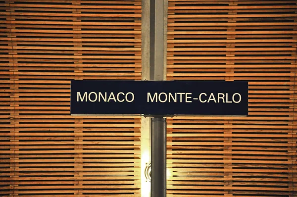 Знак Монако и Монте-Карло — стоковое фото