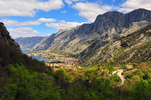 Hermosa vista de la bahía de Kotor — Foto de Stock