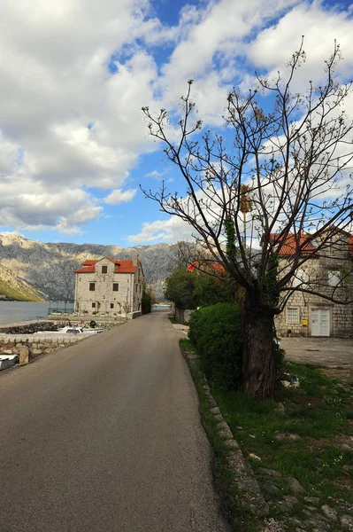 Estrada na baía de Kotor — Fotografia de Stock