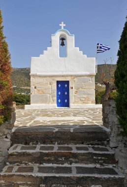 Eski beyaz Şapel Paros Adası