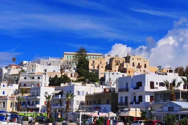 Pohled na staré město Chora, Naxos, Řecko — Stock fotografie