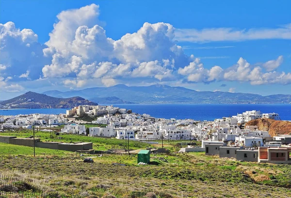 Bovenaanzicht van Naxos stad — Stockfoto