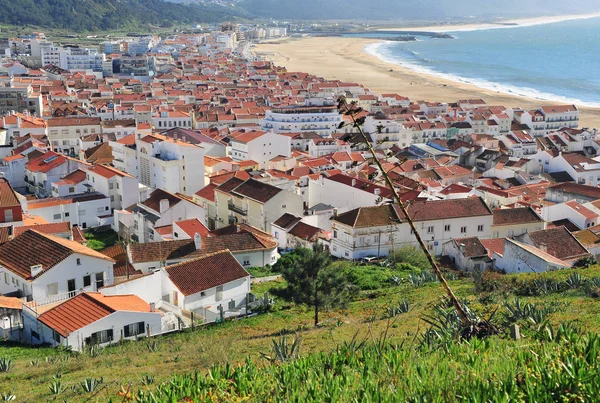 Top view of beautiful portuguese town sy the sea — Stock Photo, Image