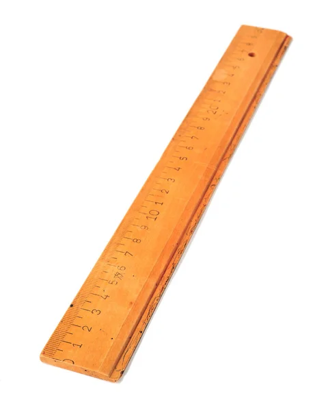 Wooden ruler isolated — Stock Photo, Image