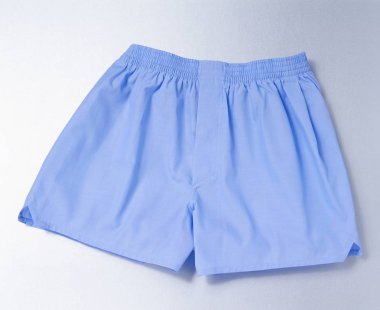 Mavi boksör gümüş üzerinde kısa