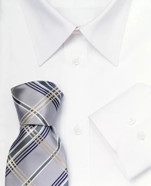 Wit overhemd en stropdas — Stockfoto