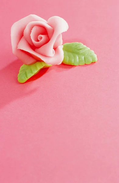 Pink marzipan rose — Stock Photo, Image