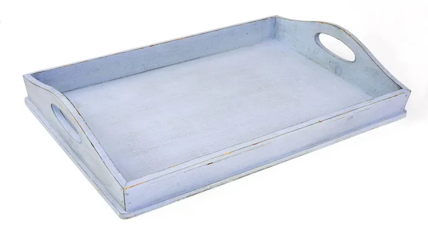 Empty blue tray isolated — Stock Photo, Image