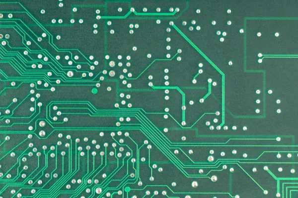 Yeşil microcircuit. Teknoloji ve bilgisayar arka plan.