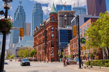 muhteşem davetkar Toronto şehir manzaralı eski vintage klasik Binası ve insanlar içinde geçmiş olan
