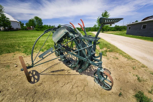 Sorprendente primo piano vista dettagliata di vecchi macchinari agricoli tecnologia vintage — Foto Stock