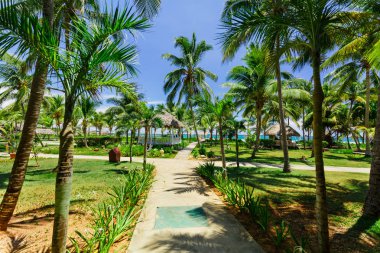 plaj ve okyanus için tropikal Bahçe önde gelen otel gerekçesiyle görünümünü davet 