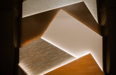 sıcak, oluşturma arkadan vurgulanan çeşitli iç modern ve şık dekoratif duvar panelleri harika harika portre manzarasına Davetkar ev atmosferi rahat 