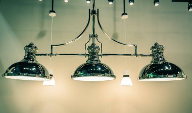 çarpıcı şaşırtıcı closeup görünümü şık retro Vintage, tavan elektrik iç ışıklar